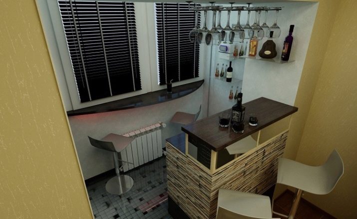 Барна стійка на балконі (44 фото): дизайн стійки з підвіконня на балконі. Варіанти барної стійки зі стільцями замість балконного блоку