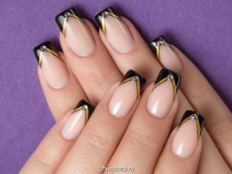 Чорний з золотом манікюр (56 фото): дизайн матових нігтів з золотистому, манікюр в чорному кольорі з блискітками