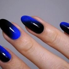 Чорно-синій манікюр (33 фото): дизайн нігтів з градієнтом