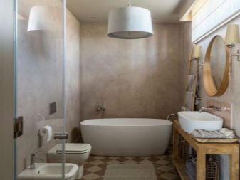 Декоративна штукатурка для ванної кімнати (56 фото): вологостійка венеціанська та інші види для внутрішньої обробки стін, варіанти дизайну