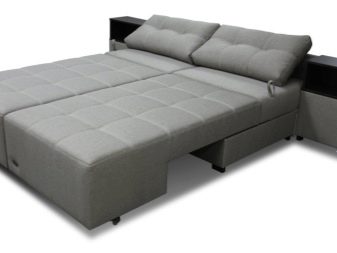 Дивани з поворотним механізмом: плюси і мінуси механізму «ножиці» у кутовому викатному дивані, особливості трансформації дивана-ліжка