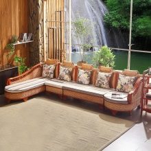 Дивани зі штучного ротанга: кутові і прямі плетені садові дивани, круглий, 3-місні та двомісні моделі