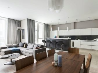 Дизайн кухні-вітальні 40 кв. м (35 фото): планування кухні 5 на 8 і 4 на 10 квадратів, варіанти інтер’єру