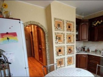 Дизайн кухні з вентиляційним коробом (54 фото): як обіграти виступ вентиляційної шахти в кутку при вході? Як заховати виступ вентиляції?
