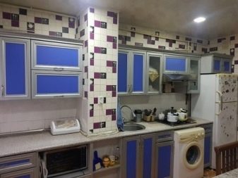 Дизайн кухні з вентиляційним коробом (54 фото): як обіграти виступ вентиляційної шахти в кутку при вході? Як заховати виступ вентиляції?