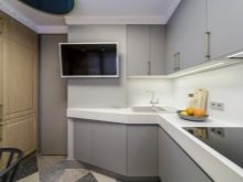 Дизайн кухні з вентиляційним коробом (54 фото): як обіграти виступ вентиляційної шахти в кутку при вході? Як заховати виступ вентиляції?
