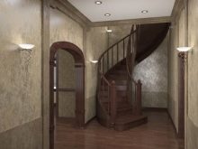 Дизайн передпокою зі сходами в приватному будинку (53 фото): оздоблення коридору зі сходами на другий поверх і інші нюанси