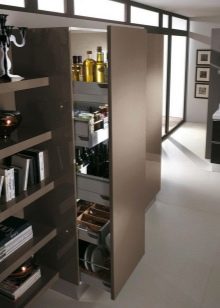 Дизайн і схема кутової кухні з холодильником (43 фото): огляд кухонних гарнітурів з пеналом і з вбудованим холодильником. Варіанти розташування біля входу і вікна