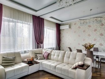 Дизайн штор для вітальні (115 фото): як красиво повісити штори в залі? Льняні та інші штори в інтер’єрі вітальні
