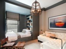Дизайн спальні 14 кв. м (87 фото): інтер’єр і планування прямокутної кімнати, проект спальні-вітальні в сучасному стилі, розстановка меблів та зонування простору