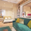 Дизайн спальні 14 кв. м (87 фото): інтер’єр і планування прямокутної кімнати, проект спальні-вітальні в сучасному стилі, розстановка меблів та зонування простору