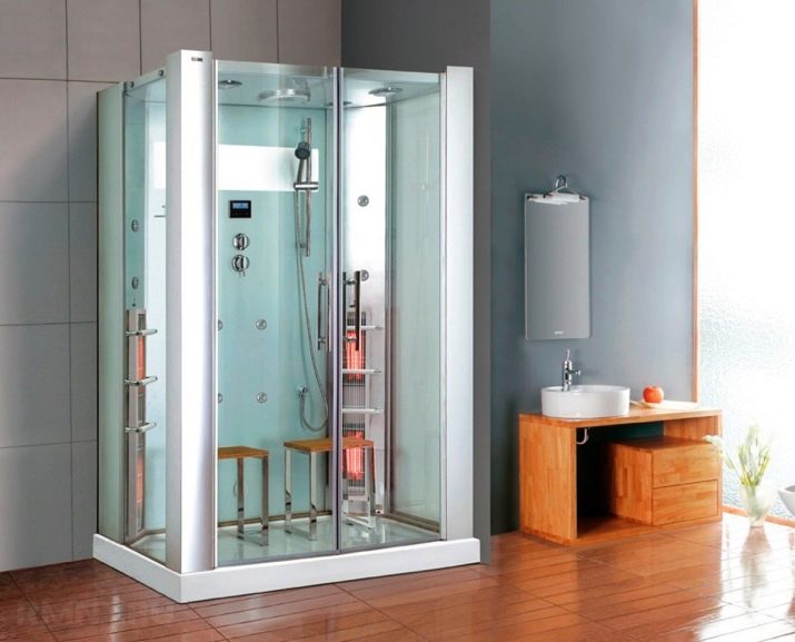 Душові кабіни з сауною: моделі з фінської парильнею для квартири і разом з інфрачервоною сауною у ванній кімнаті, інші