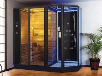 Душові кабіни з сауною: моделі з фінської парильнею для квартири і разом з інфрачервоною сауною у ванній кімнаті, інші