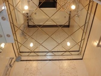 Дзеркальна плитка у ванній (34 фото): особливості дизайну ванної кімнати з дзеркальними плиткою. Дзеркальна плитка з фацетом і інші її види в інтер’єрі ванної