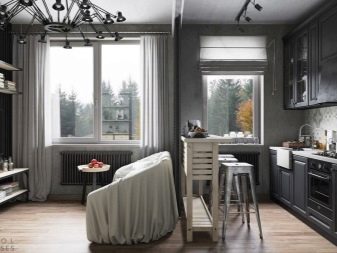 Кухні-вітальні 16 кв. м (70 фото): дизайн кухні, суміщеної з вітальнею і проект планування з диваном, ідеї інтер’єру