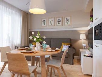 Кухні-вітальні 16 кв. м (70 фото): дизайн кухні, суміщеної з вітальнею і проект планування з диваном, ідеї інтер’єру