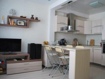 Кухні-вітальні 16 кв. м (70 фото): дизайн кухні, суміщеної з вітальнею і проект планування з диваном, ідеї інтер’єру