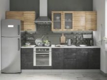 Кухні під бетон (33 фото): вибір кухонного гарнітура з фасадами світлого і темного сірого бетонного кольору, приклади в інтер’єрі