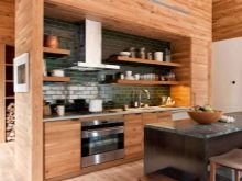 Кухня під дерево в сучасному стилі (27 фото): дизайн кутових і прямих кухонних гарнітурів під дерево в сучасному стилі в інтер’єрі