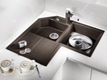 Кухня з мийкою в кутку (43 фото): кухонний гарнітур з кутовою раковиною, варіанти дизайну інтер’єру