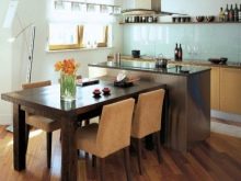 Кухонний острів з обіднім столом (35 фото): дизайн кухні з зоною-островом і особливості такого інтер’єру, правила вибору