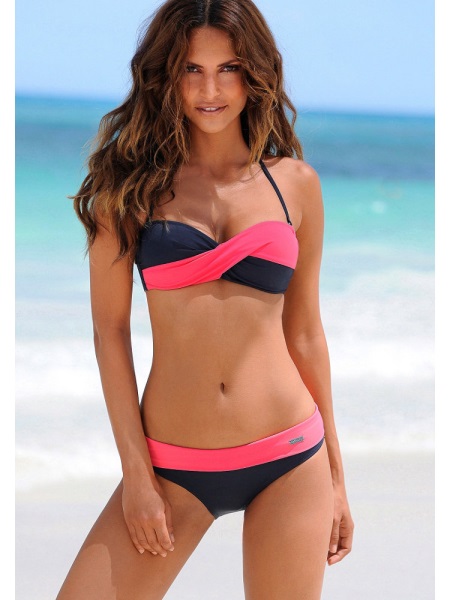 Купальник-бандо (63 фото): моделі з ліфом пуш-ап, з паєтками, злитий і роздільний, чорний з рюшами