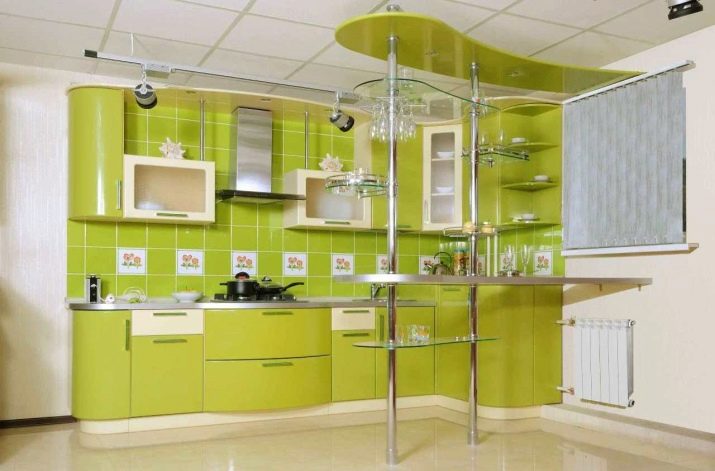 Кутові кухні з пластика (33 фото): ідеї дизайну, варіанти колірних рішень пластикових кухонних гарнітурів в алюмінієвій рамці