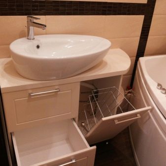 Кутові раковини з тумбою для ванної кімнати: вибираємо умивальник з висотою 40 см і 50 см і інші кутові варіанти з тумбою
