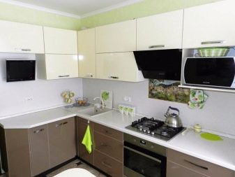 Кутові шафи на кухню (56 фото): огляд підлогових кухонних шафок, варіанти гарнітурів з нижніми шафами зі скошеним кутом