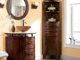 Кутові шафи у ванну кімнату (55 фото): пластиковий й інші різновиди. Рожевий і інші забарвлення. Поради щодо вибору