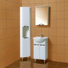 Кутові шафи у ванну кімнату (55 фото): пластиковий й інші різновиди. Рожевий і інші забарвлення. Поради щодо вибору