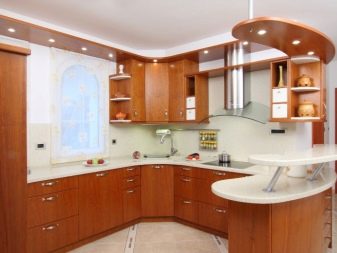Кутова кухня з барною стійкою (75 фото): вибір кухонного гарнітура в квартиру-студію, дизайн інтер’єру кухні з барною стійкою в сучасному стилі