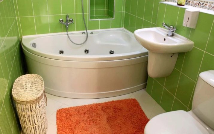 Кутова ванна з довжиною 120 см: моделі 120х120, 120х100, 120х90, 120х70 см