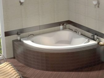 Кутова ванна з довжиною 120 см: моделі 120х120, 120х100, 120х90, 120х70 см