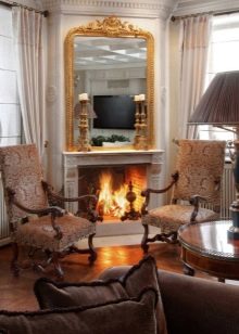 Кутовий камін в інтер’єрі вітальні (60 фото): як вибрати сучасний електричний камін? Гарні приклади дизайну маленької вітальні з електрокаміном
