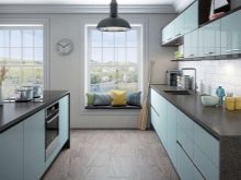 М’ятні кухні (58 фото): вибір кухонного гарнітура кольору м’яти в інтер’єр. Дизайн біло – і сіро-м’ятних глянцевих гарнітурів. Поєднання зі шпалерами на стінах