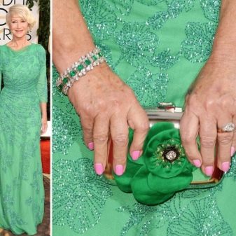 Манікюр під зелену сукню (58 фото): вибираємо дизайн нігтів під м’ятна, бірюзове або смарагдове плаття