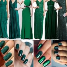 Манікюр під зелену сукню (58 фото): вибираємо дизайн нігтів під м’ятна, бірюзове або смарагдове плаття