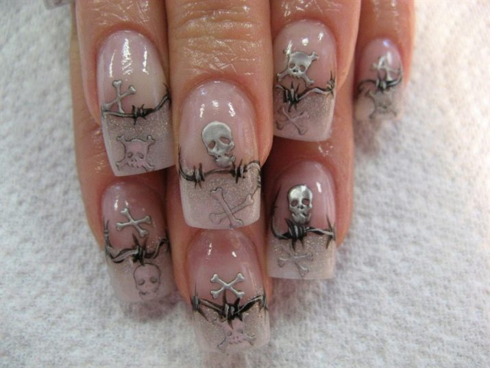 Манікюр з черепами (20 фото): варіанти стильного дизайну нігтів