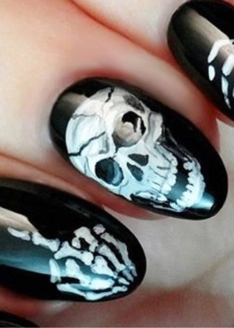 Манікюр з черепами (20 фото): варіанти стильного дизайну нігтів