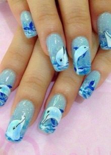 Манікюр з дельфінами (25 фото): ідеї дизайну нігтів з дельфінами