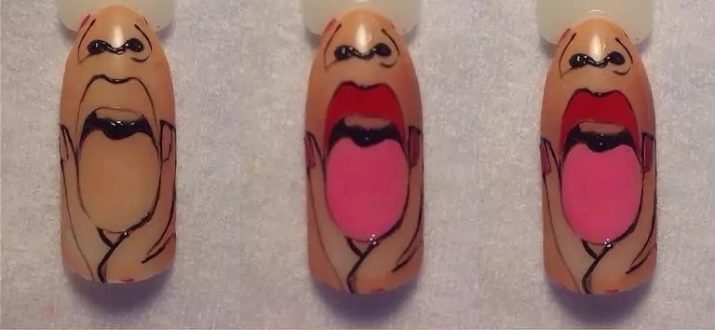 Манікюр з губами (42 фото): дизайн нігтів з губами. Як намалювати їх покроково?