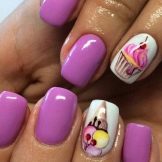 Манікюр з морозивом (47 фото): дизайн нігтів з морозивом і тістечком. Як зробити малюнок покроково?