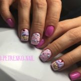 Манікюр з морозивом (47 фото): дизайн нігтів з морозивом і тістечком. Як зробити малюнок покроково?