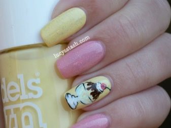 Манікюр з морозивом (47 фото): дизайн нігтів з морозивом і тістечком. Як зробити малюнок покроково?