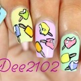 Манікюр з морозивом (47 фото): дизайн нігтів з морозивом і тістечком. Як зробити малюнок покроково?