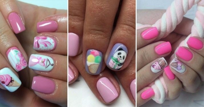 Манікюр з морозивом (47 фото): дизайн нігтів з морозивом і тістечком. Як зробити малюнок покроково?