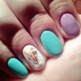 Манікюр з морозивом (47 фото): дизайн нігтів з морозивом і тістечком. Як зробити малюнок покроково?