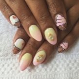 Манікюр з морозивом (47 фото): дизайн нігтів з морозивом і тістечком. Як зробити малюнок покроково?