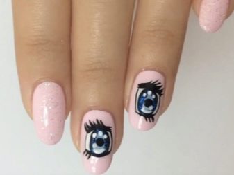 Манікюр з очима (32 фото): дизайн з вічками на нігтях